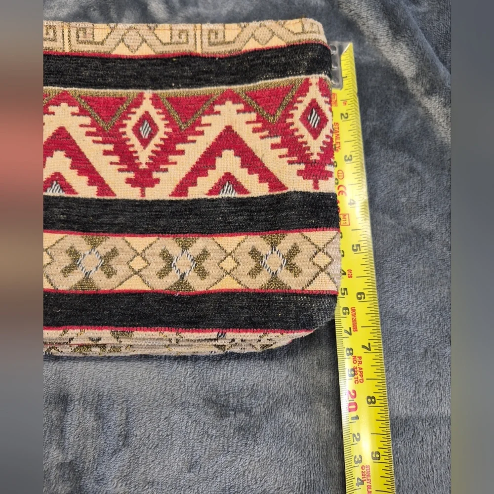 Geometric Patterned Crossbody Bag in Brown and Red